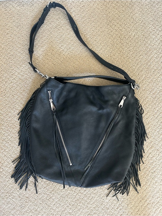 Rebecca Minkoff Handbags - Rebecca Minkoff Black Leather Fringe Crossbody/Shoulder Bag